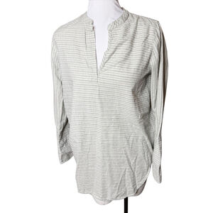 Madewell split cuff tunic shirt XS weathered concrete striped